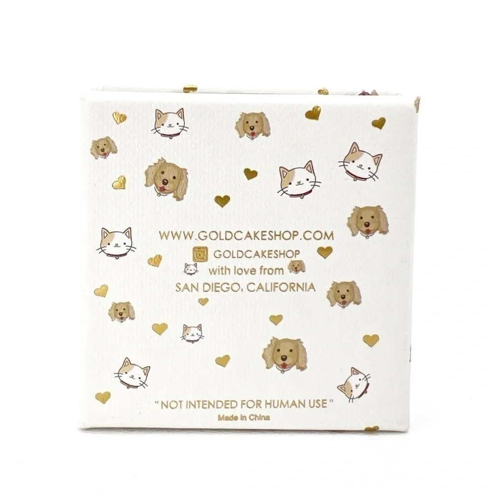 Pet Collar Charm Black Bow Tie Rhinestones Jeweled Jewelry Dog Cat Gold Cake NWT